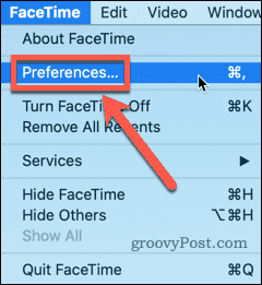 preferințele mac facetime