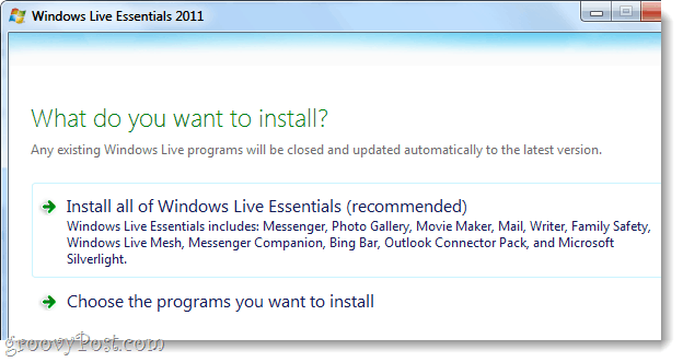 instalați Windows esențial live
