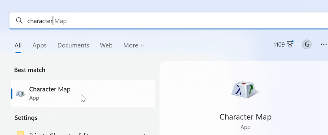 Caractere speciale tip hartă de caractere pe Windows 11