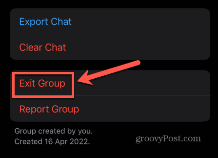 whatsapp ieși dintr-un grup