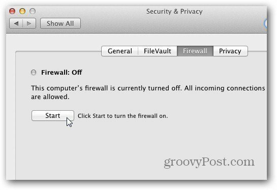Porniți Firewall