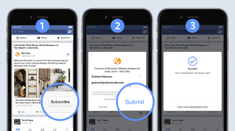 Facebook testează anunțurile principale pe mobil