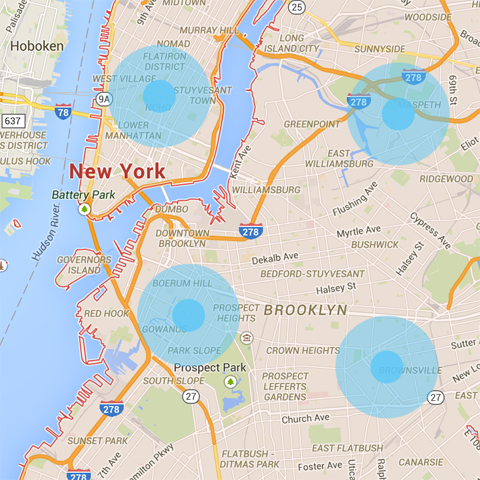 repere cartografiate în New York
