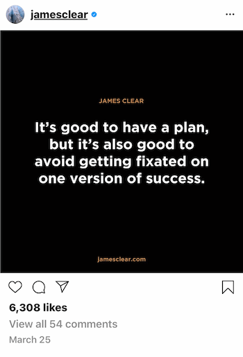 exemplu de postare de afaceri Instagram cu citat