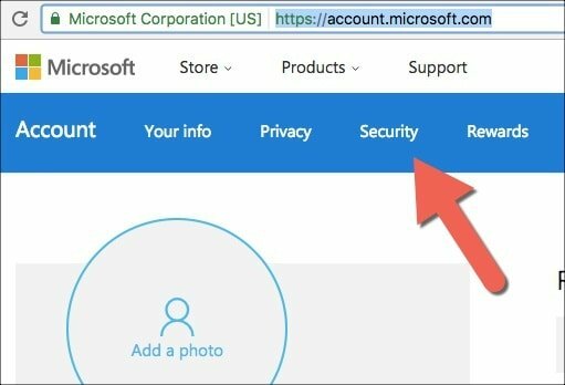 Microsoft cont de securitate