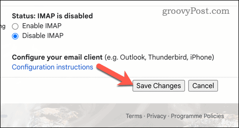 Salvați modificările Gmail