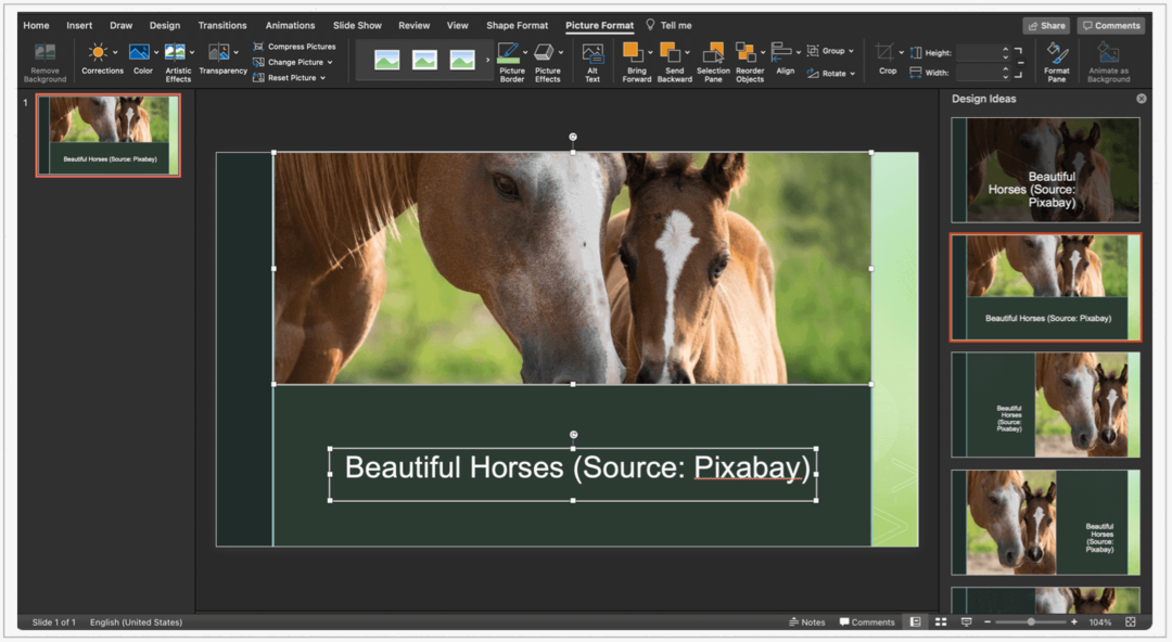 Cum se adaugă subtitrări de imagini Microsoft PowerPoint