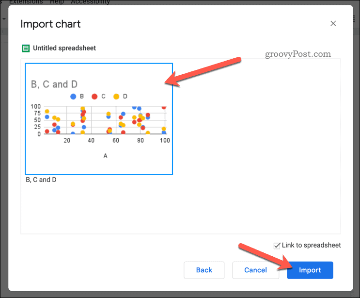 Importarea unei diagrame în Google Docs
