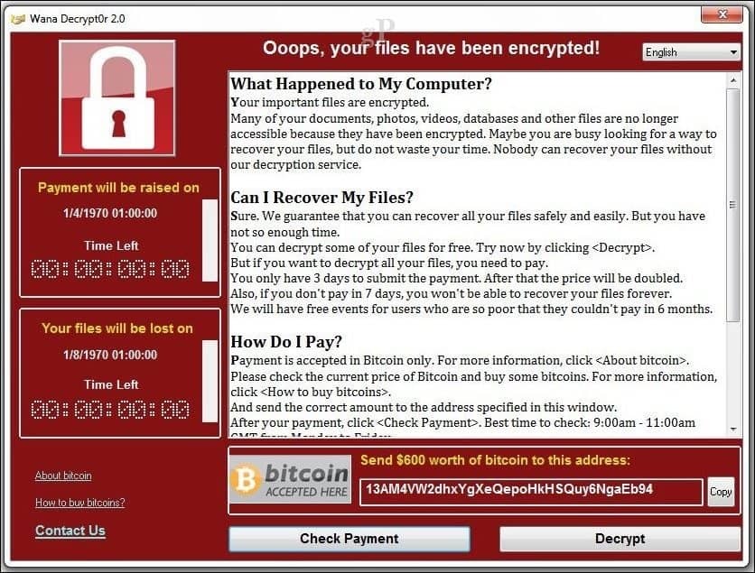 Microsoft lansează actualizarea de securitate de urgență pentru Wanacrypt Ransomware