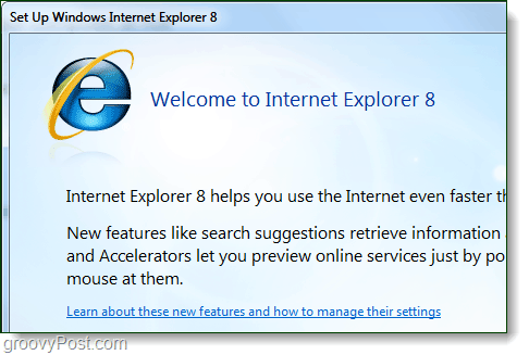 Bine ați venit la Internet Explorer 8