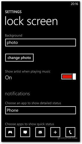 Windows Phone 8 personalizează opțiunile ecranului de blocare