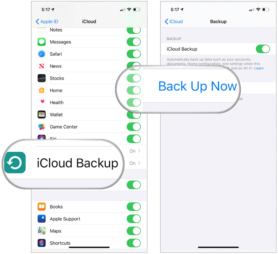 Backup pentru iPhone
