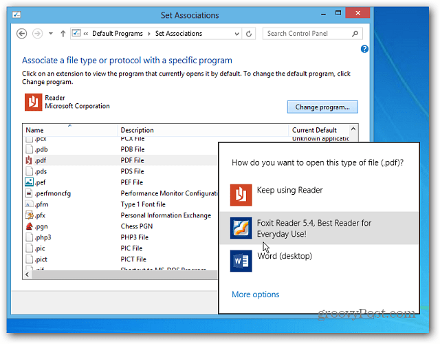Faceți PDF-uri și fotografii deschise în programele desktop Windows 8