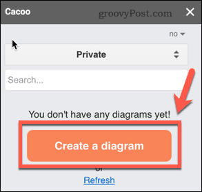 Crearea unei noi diagrame Cacoo în Google Docs