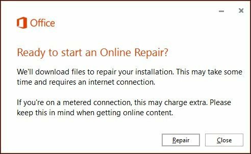 Reparare Office 365 5