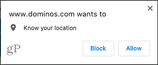 Site-uri web Chrome care solicită locație
