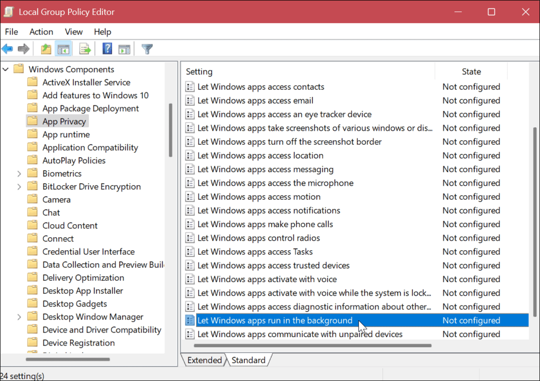 Dezactivați aplicațiile de fundal pe Windows 11