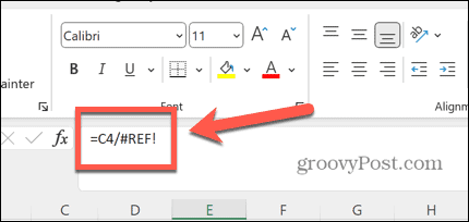 eroare de referință excel