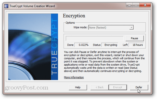 Cât durează criptarea discului de sistem TrueCrypt?