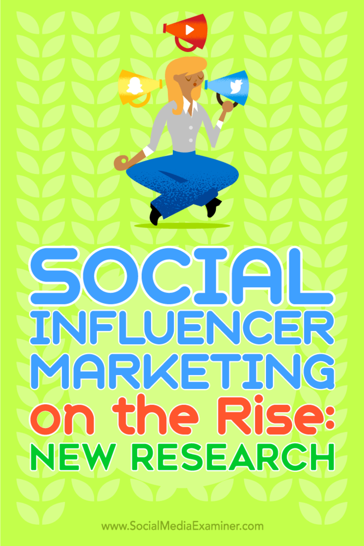 Marketingul de influență socială în plină ascensiune: noi cercetări de Michelle Krasniak pe Social Media Examiner.