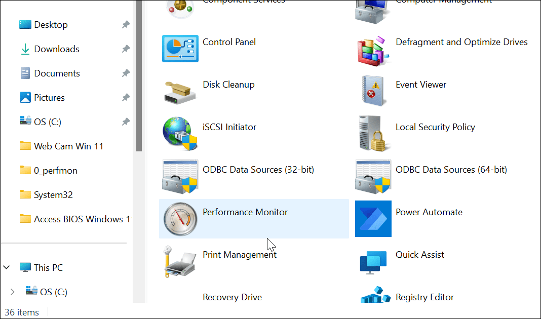 Monitor de performanță pe Windows 11