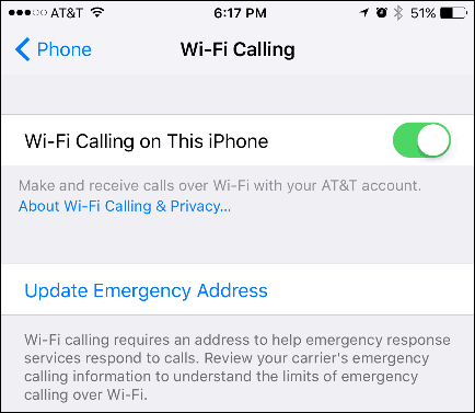 Activați apelarea Wi-Fi pe un iPhone