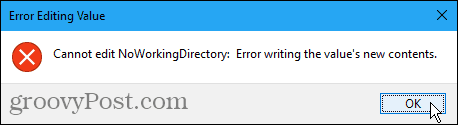 Nu se poate edita eroarea în Registrul Windows