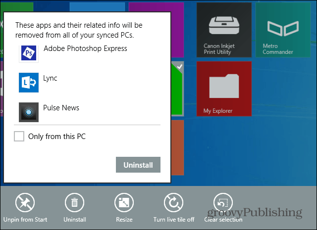 Windows 8.1 simplifică dezinstalarea mai multor aplicații odată