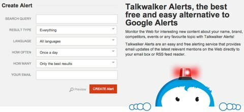 pagina de alertă talkwalker