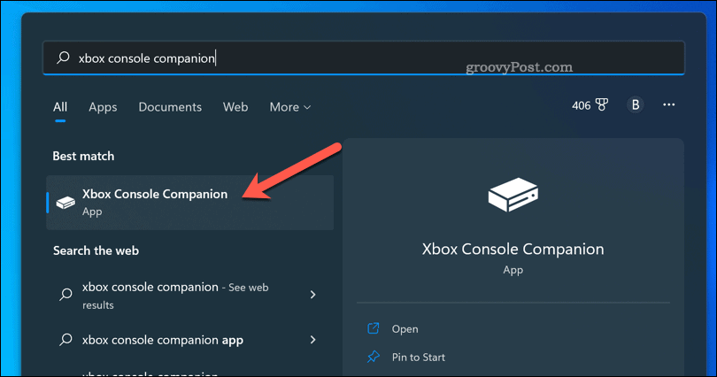 Deschideți aplicația însoțitoare Xbox pe Windows 11
