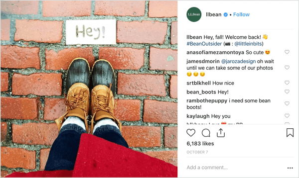 Vremea de toamnă, moda și filtrele din Instagram-ul lui L.L.Bean.