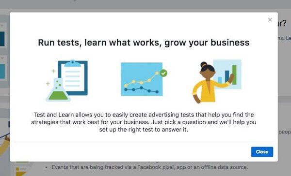 Facebook Business Manager lansează un nou instrument de testare și învățare.