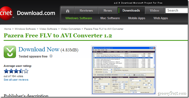 Panzera FLV to AVI Downloader