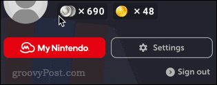Butonul Setări Nintendo Online