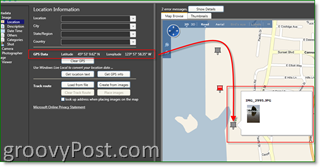 Instrumente foto Microsoft Pro GPS Adăugați metadate pentru GEO:: groovyPost.com