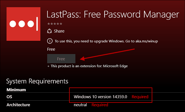 Extensia LastPass pentru Microsoft Edge care vine la Windows 10