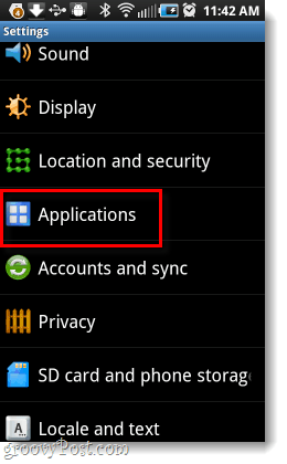 Setări pentru aplicații Android 