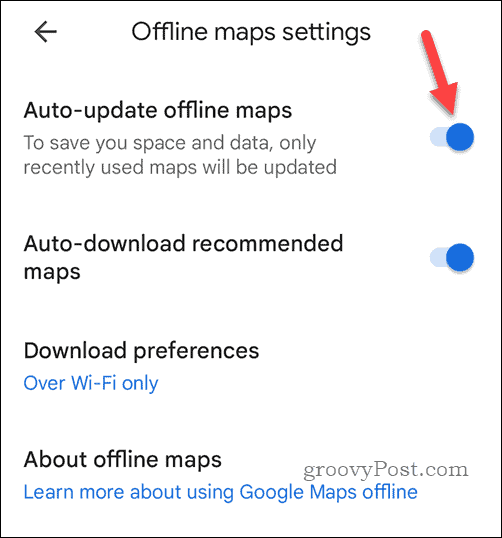 Actualizați automat hărțile Google Maps offline