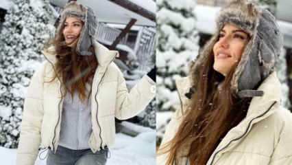 Fahriye Evcen a ieșit să joace zăpadă cu fiul ei Karan!