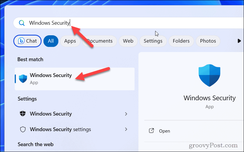 Deschideți Windows Security