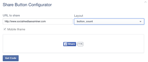 butonul de partajare facebook setat la adresa URL