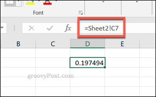 O singură foaie de lucru de referință în Excel