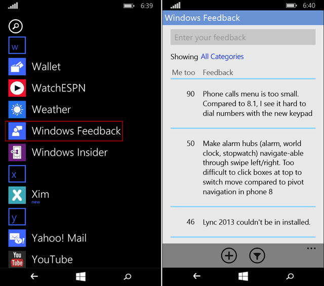 Trimiteți feedback pe Windows 10 pentru telefoane Easy Way