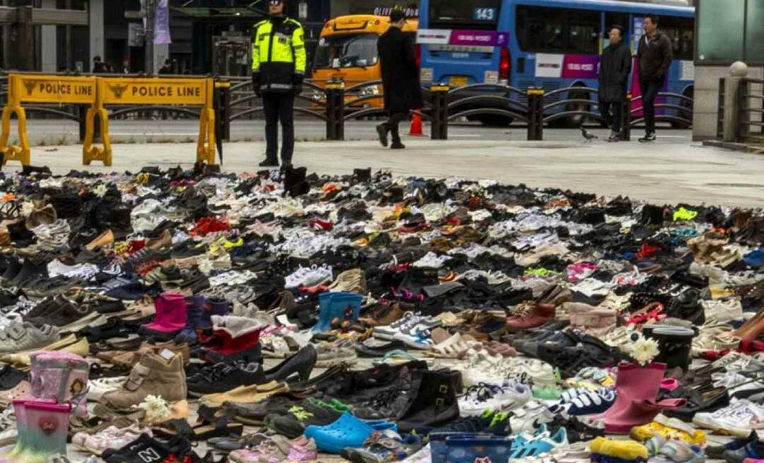 O lecție de umanitate din Coreea de Sud! Au aliniat sute de pantofi în piețele pentru Palestina