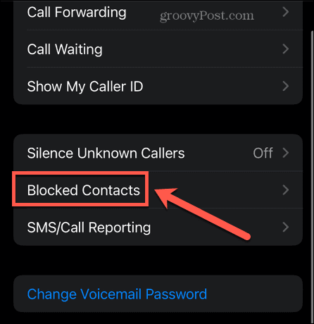 Contacte blocate pe iPhone