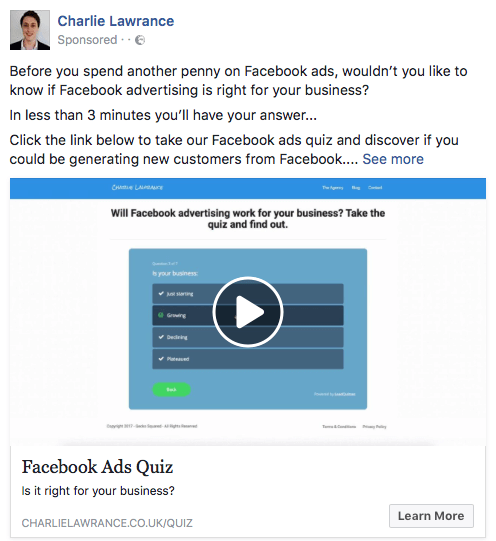 Utilizați anunțuri video Facebook pentru a oferi utilizatorilor o previzualizare a conținutului magnet.