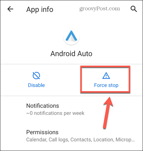oprire forțată automată Android