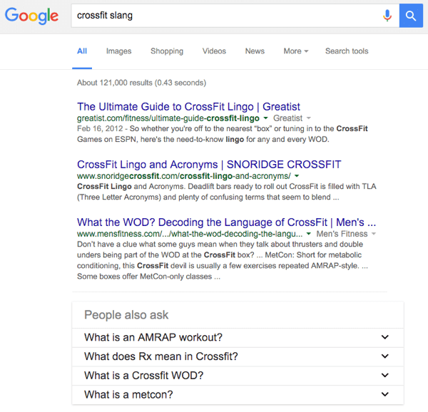 Căutare argou google crossfit