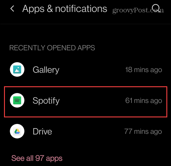 aplicațiile Spotify instalate recent
