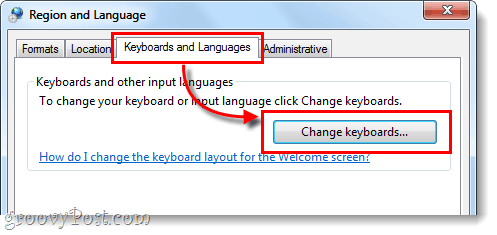 schimbați tastaturile Windows 7